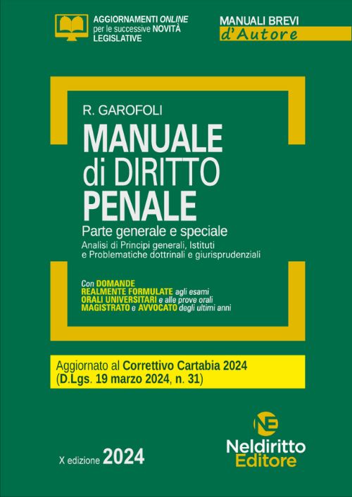 Manuale di diritto penale. Parte generale e speciale. Aggiornato al Decreto correttivo Cartabia