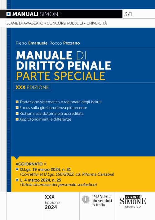 Manuale di diritto penale. Parte speciale