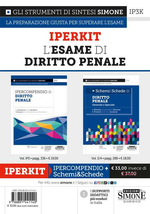 L’esame di diritto penale. Iperkit. Ipercompendio di diritto penale-Schemi & schede di diritto penale. Generale e speciale